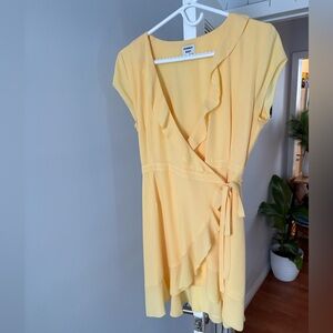 Aritzia - Sunday Best Butter Yellow Wrap Dress